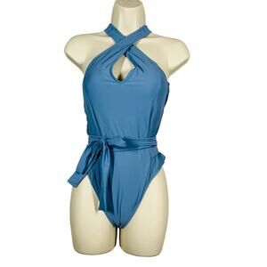 NEW! Couer de Vague Swim One Piece Swimsuit Tie Waist - L